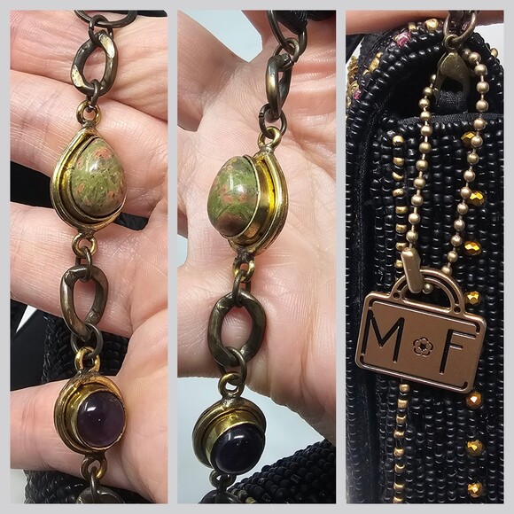 Mary Frances Wildflower Multicolor Beaded Handbag Shoulderbag Purse Flowers New - Picture 6 of 14